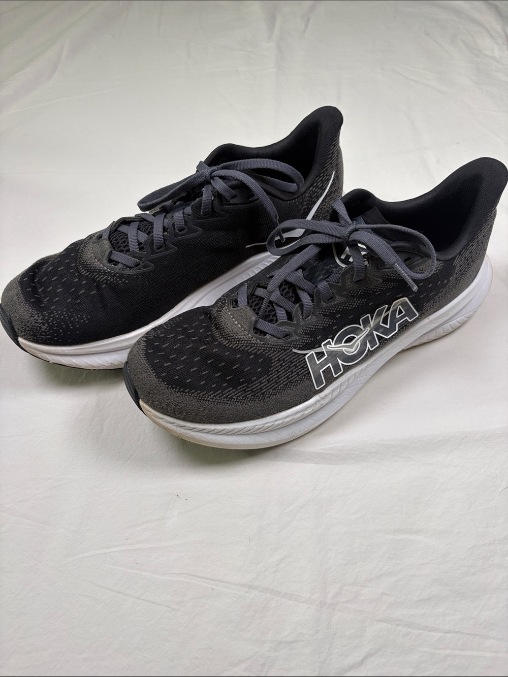 Hoka Mach 6 Black and White Performance Running Shoes